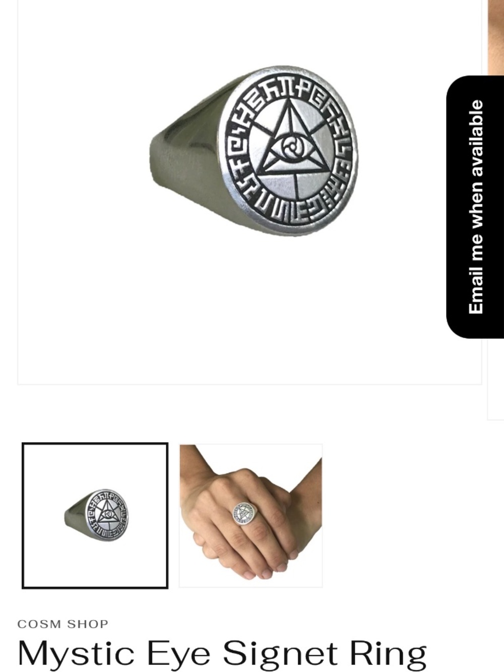 Mystic Eye Signet Ring -COSM, Alex Grey